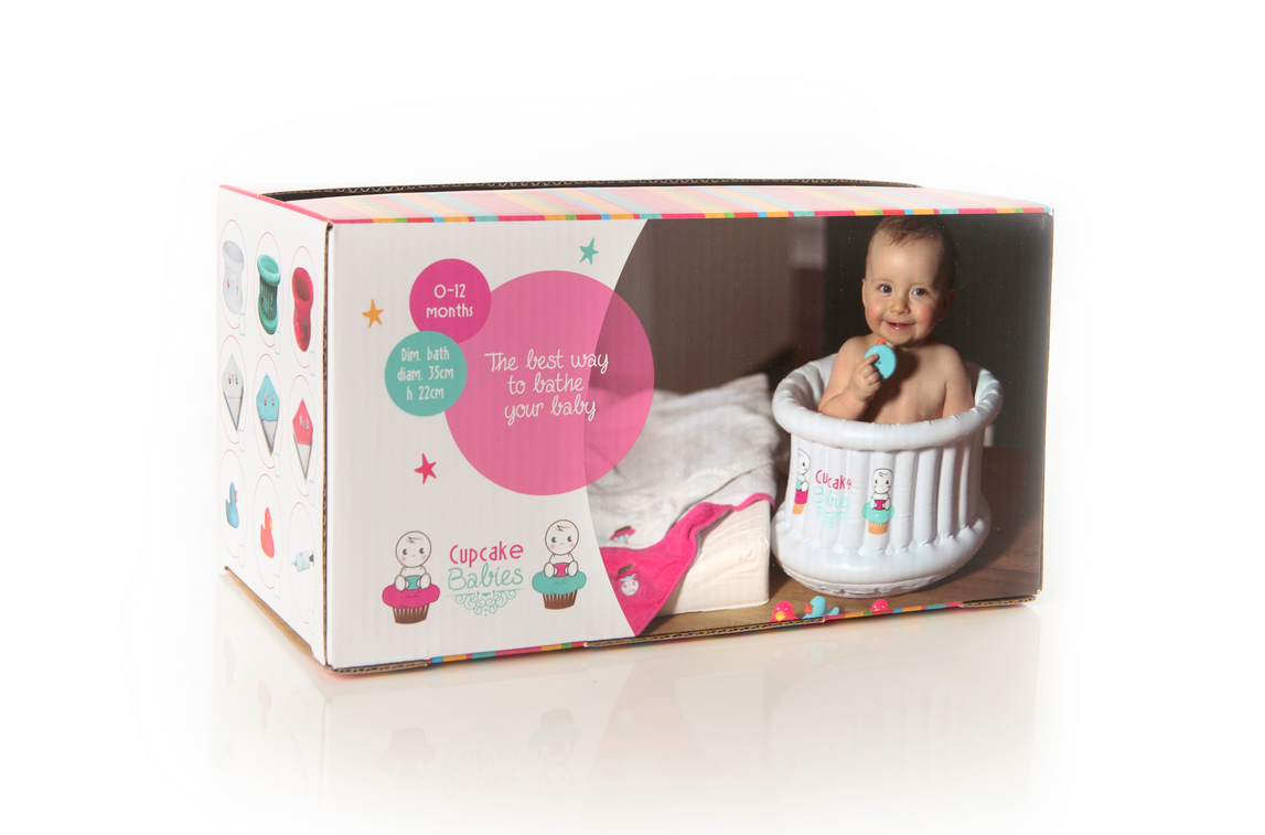 Cupcake Babies oppblåsbart badekart(0-12mnd)